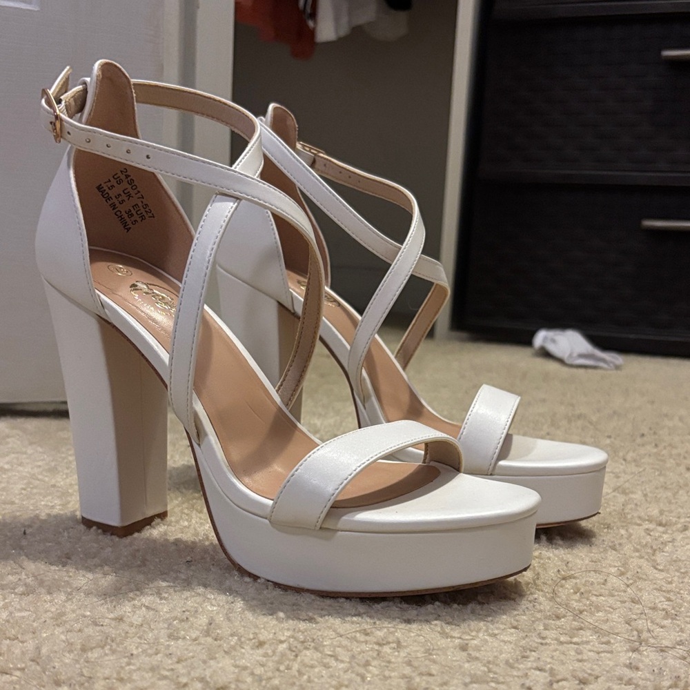 Elegant White Platform Heels